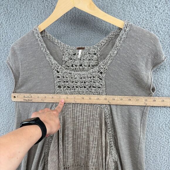 Free People Crochet Boho Knit Tunic Dress - Size Medium - Picture 5 of 11